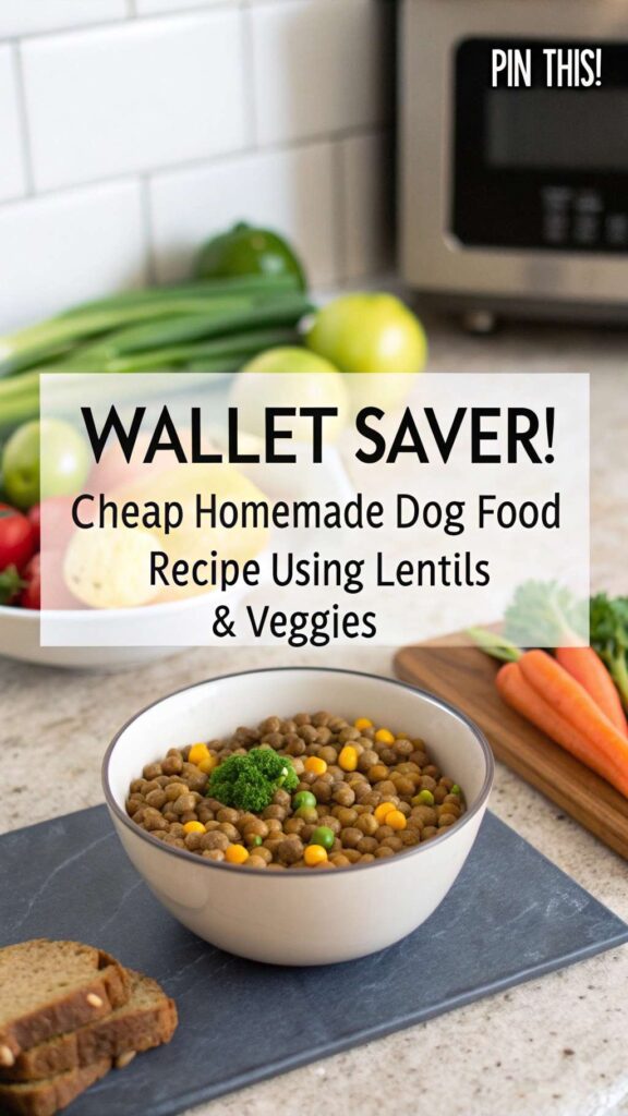 Cheap Homemade Dog Food Recipe Using Lentils Veggies pin 2