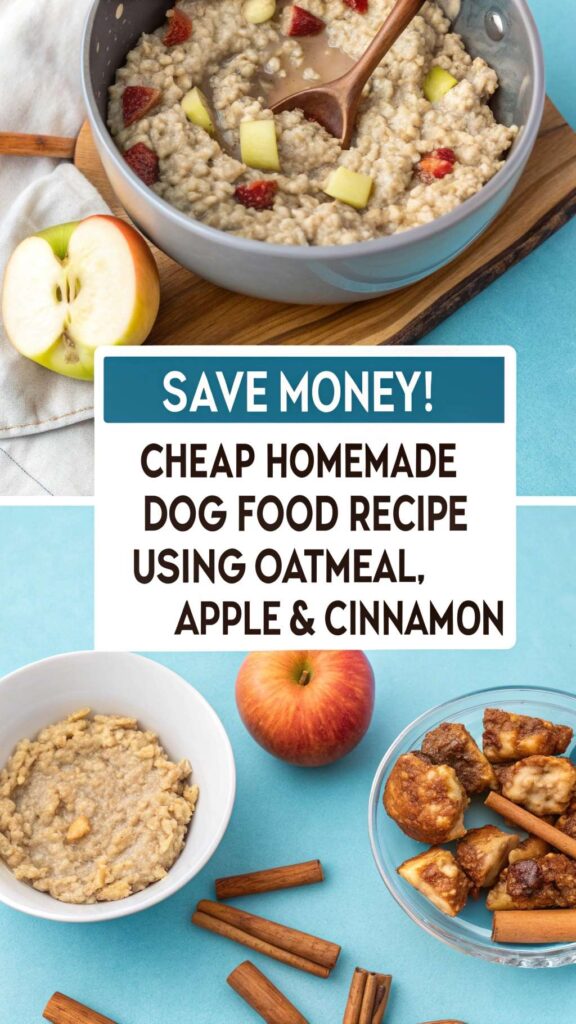 Cheap Homemade Dog Food Recipe Using Oatmeal Apple Cinnamon pin 2