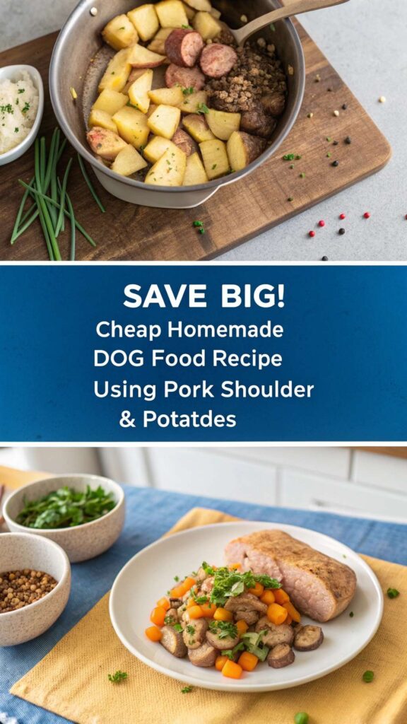Cheap Homemade Dog Food Recipe Using Pork Shoulder Potatoes pin 2