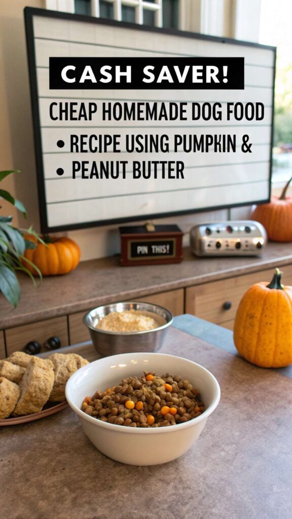 Cheap Homemade Dog Food Recipe Using Pumpkin Peanut Butter pin 2