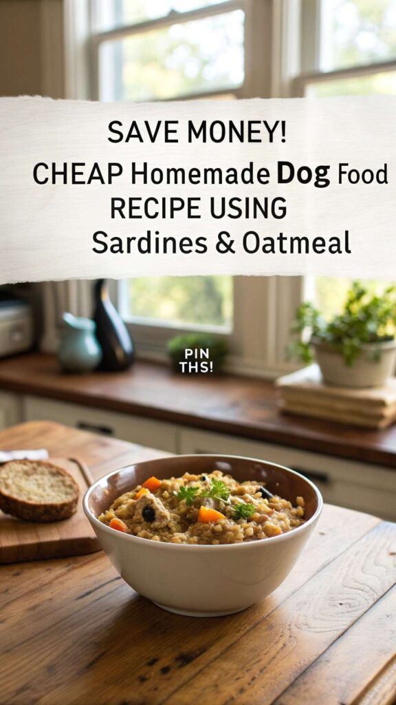 Cheap Homemade Dog Food Recipe Using Sardines Oatmeal pin 2