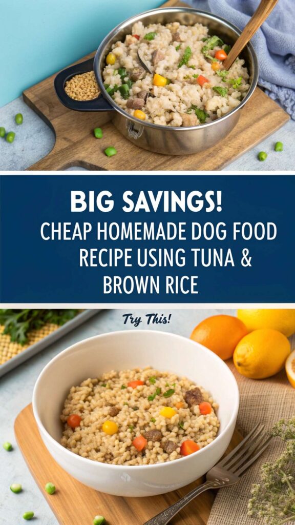 Cheap Homemade Dog Food Recipe Using Tuna Brown Rice pin 2