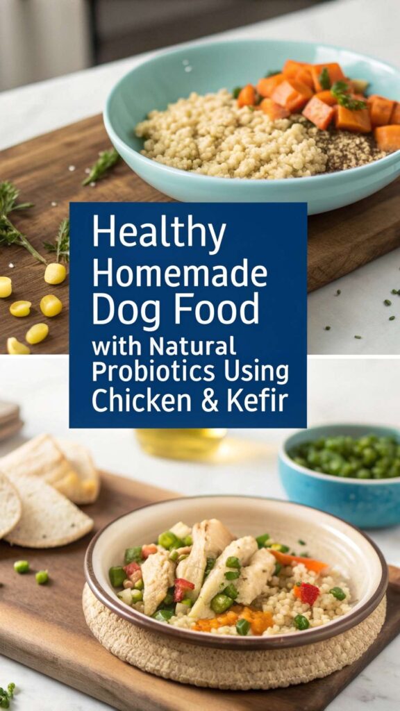 Homemade Dog Food with Natural Probiotics using Chicken Kefir pin 1