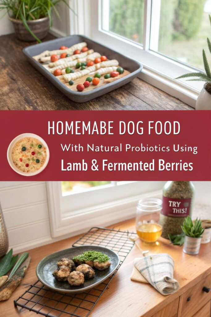 Homemade Dog Food with Natural Probiotics using Lamb Fermented Berries pin 2 1