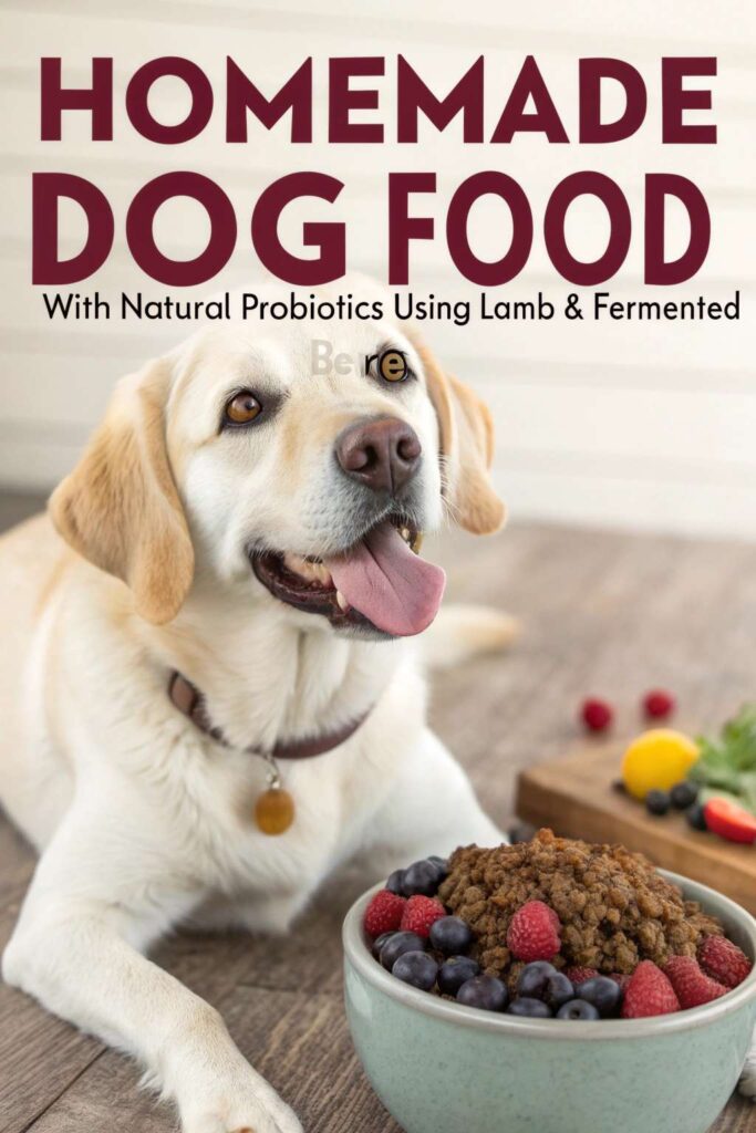Homemade Dog Food with Natural Probiotics using Lamb Fermented Berries pin 2
