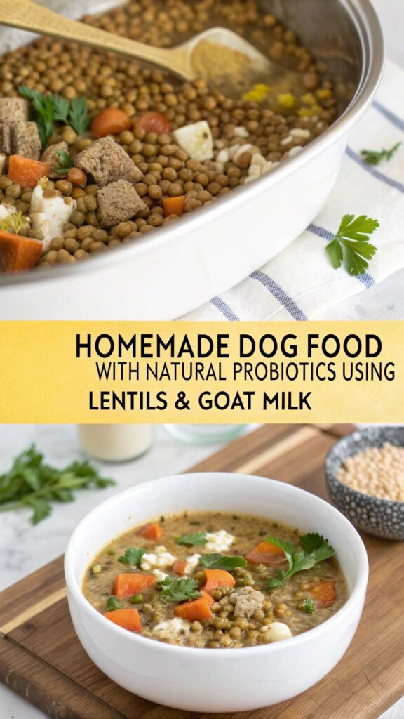 Homemade Dog Food with Natural Probiotics using Lentils Raw Goat Milk pin 1