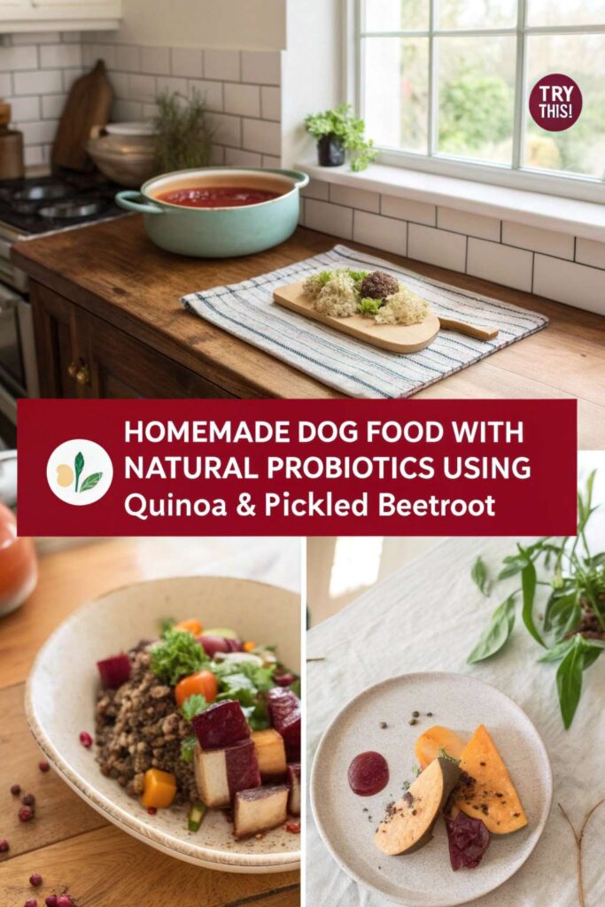 Homemade Dog Food with Natural Probiotics using Quinoa Pickled Beetroot pin 1