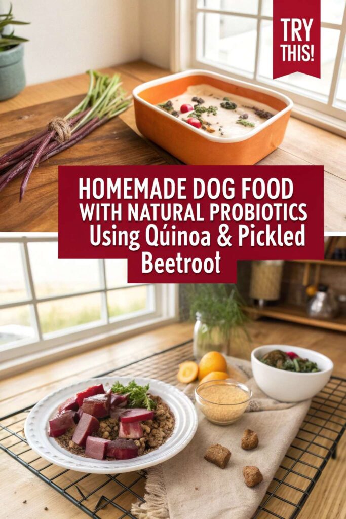 Homemade Dog Food with Natural Probiotics using Quinoa Pickled Beetroot pin 2