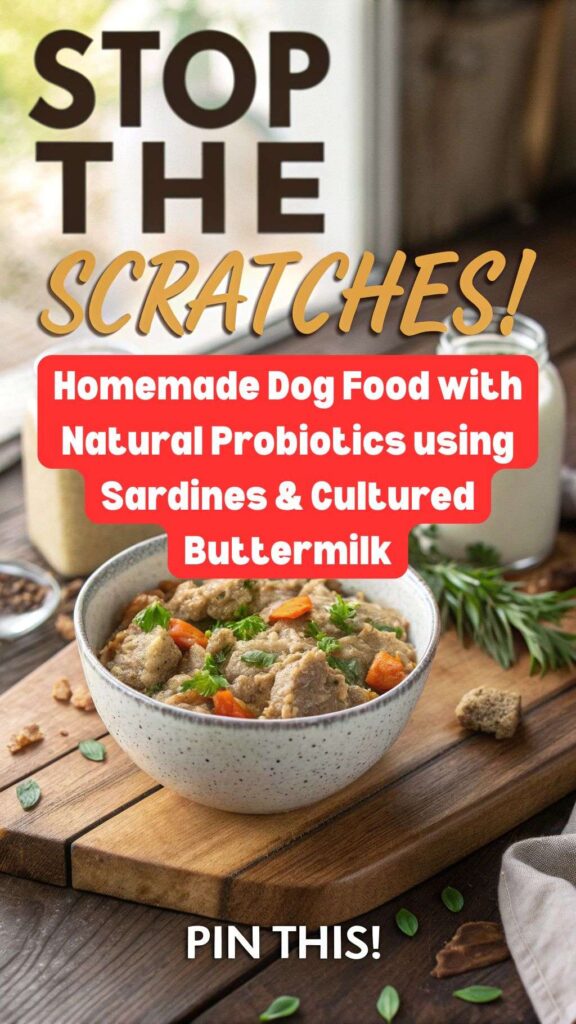 Homemade Dog Food with Natural Probiotics using Sardines Cultured Buttermilk pin 1