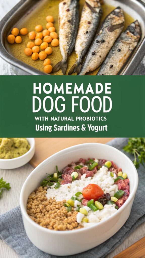 Homemade Dog Food with Natural Probiotics using Sardines Yogurt pin 1