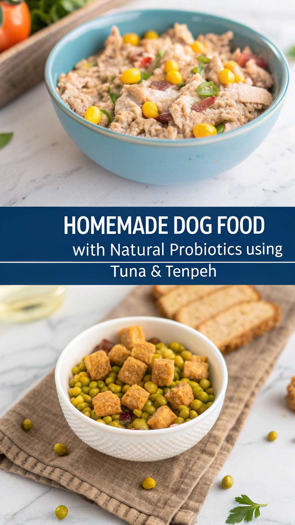 Curated visual reference: Natural Dog Food With Probiotics For Grain Free Gut Health Reference: Homemade Dog Food With Natural Probiotics Using Tuna Tempeh