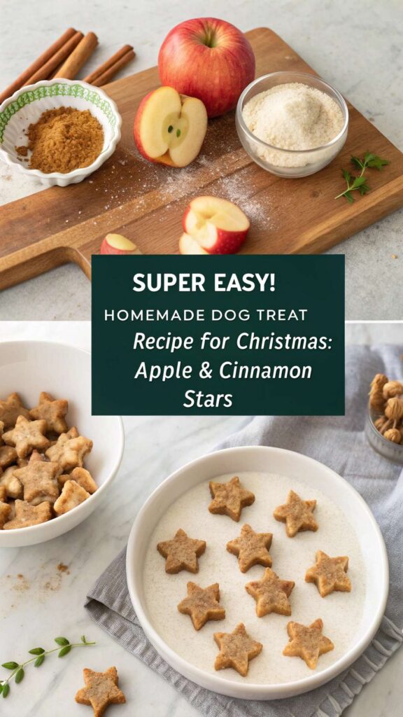 Homemade Dog Treat Recipe for Christmas Apple Cinnamon Stars pin 1