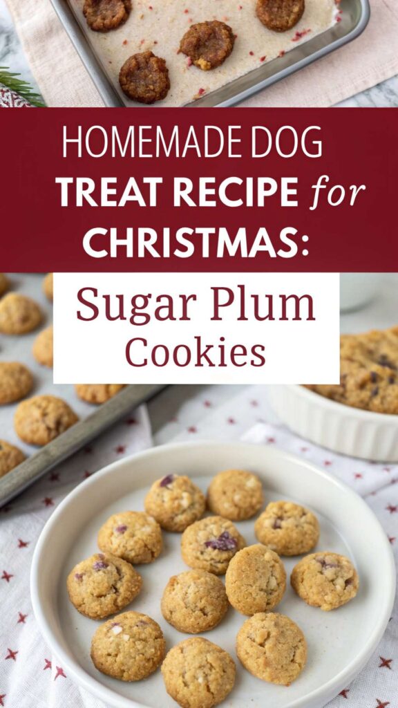 Homemade Dog Treat Recipe for Christmas Sugar Plum Cookies Dog Friendly pin 2