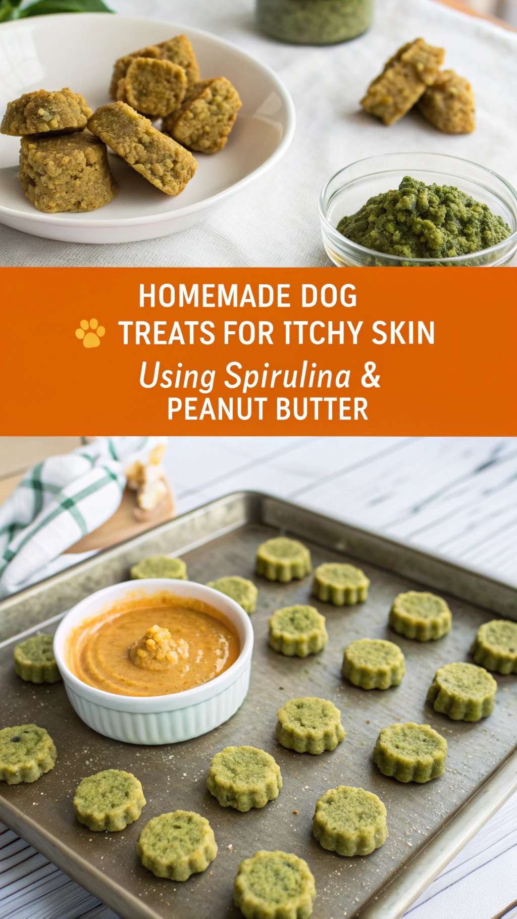 Image showcasing Homemade Dog Treats for Itchy Skin using Spirulina & Peanut Butter ...