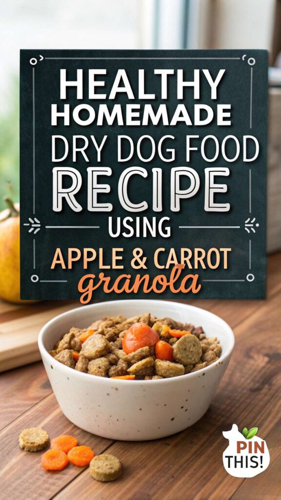 Homemade Dry Dog Food Recipe using Apple Carrot Granola pin 1