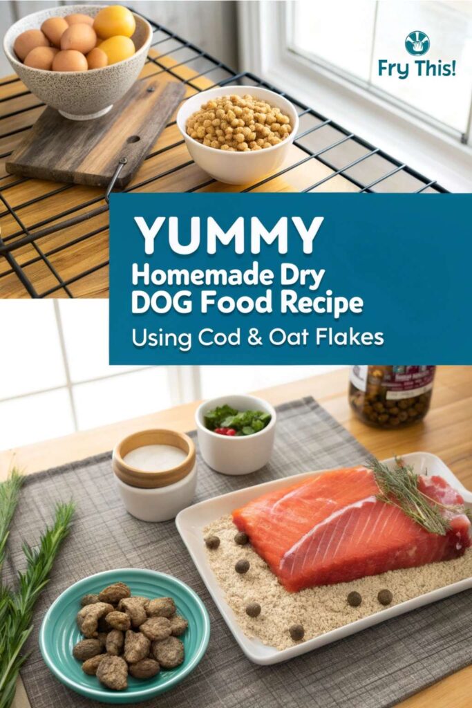 Homemade Dry Dog Food Recipe using Cod Oat Flakes pin 1