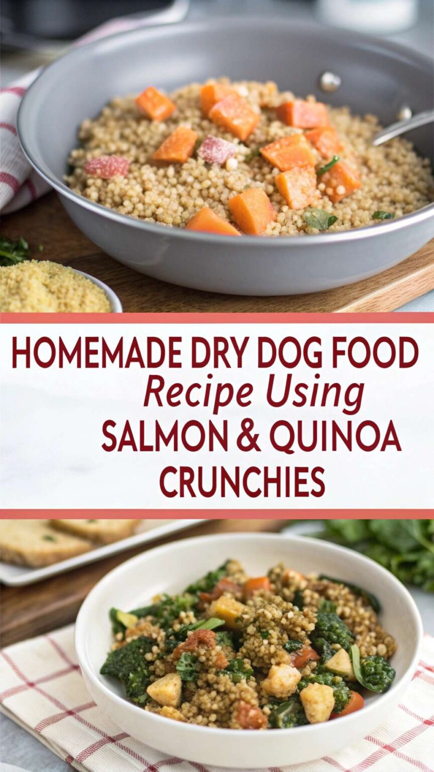 Homemade Dry Dog Food Recipe using Salmon & Quinoa Crunchies - Canine ...
