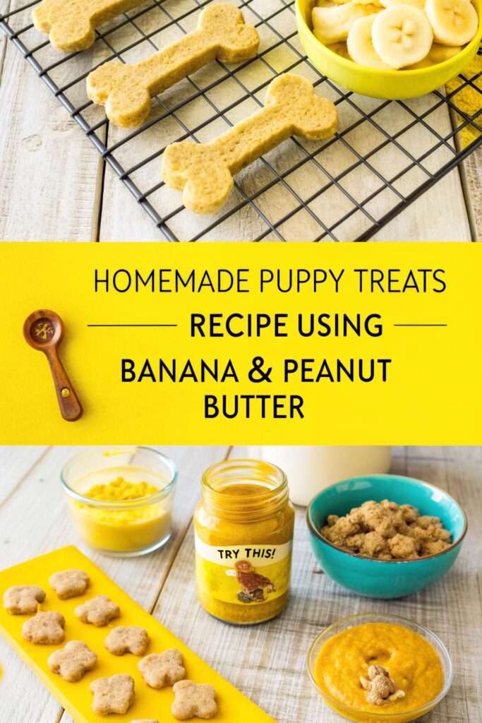 Homemade Puppy Treats Recipe Using Banana Peanut Butter pin 2