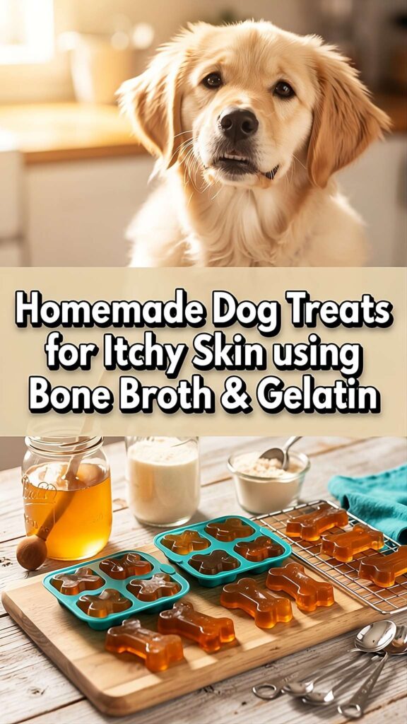 homemade Dog Treats for Itchy Skin using Bone Broth Gelatin pin 2