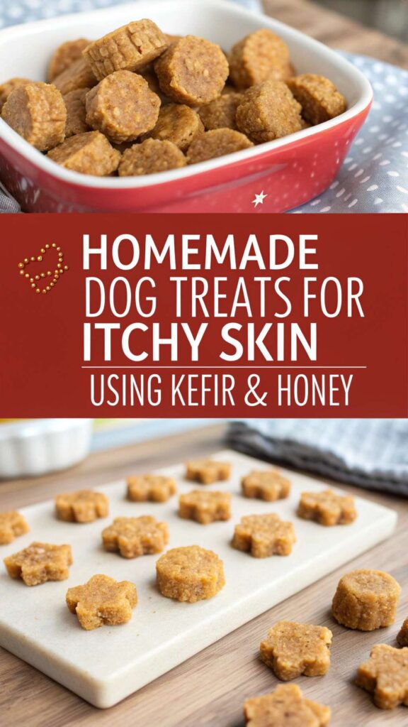 homemade Dog Treats for Itchy Skin using Kefir Honey pin 1