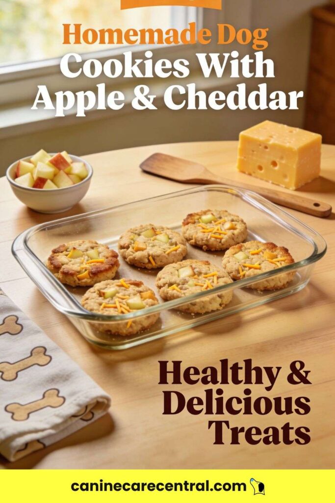 Homemade Dog Cookies With Apple Cheddar pin 1