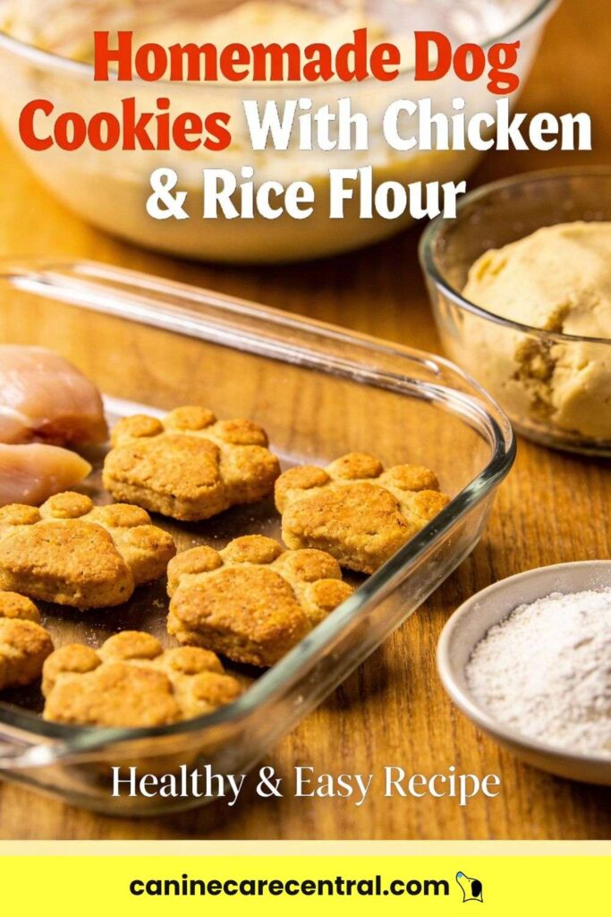 Homemade Dog Cookies With Chicken Rice Flour pin 1