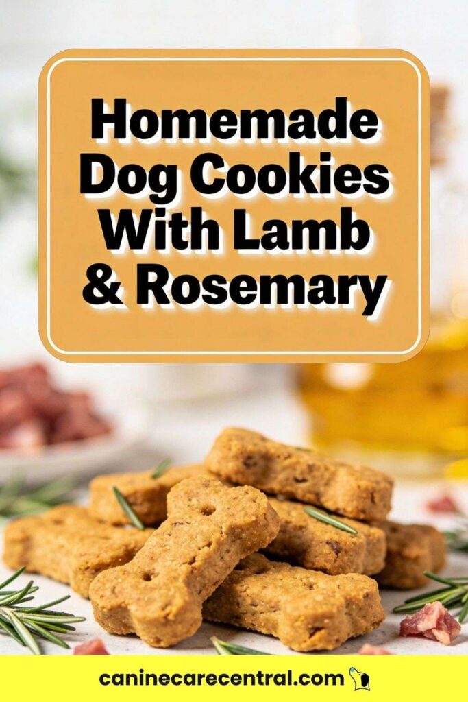 Homemade Dog Cookies With Lamb Rosemary pin 1