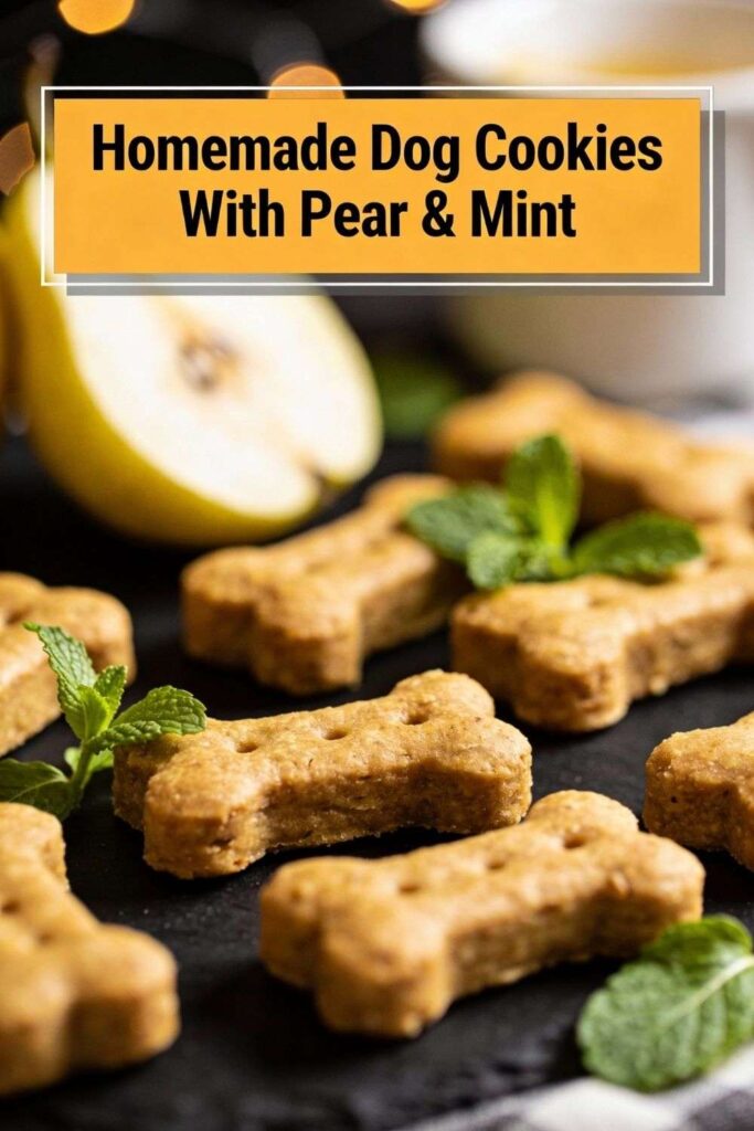 Homemade Dog Cookies With Pear Mint pin 1
