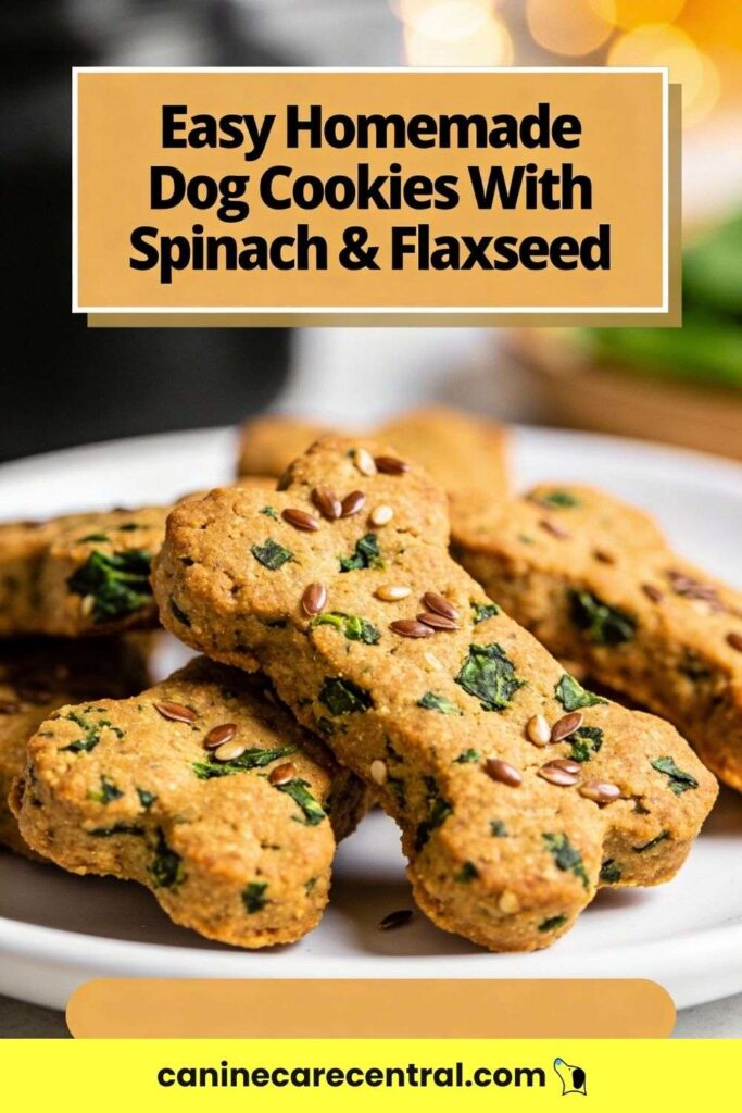 Homemade Dog Cookies With Spinach Flaxseed pin 2
