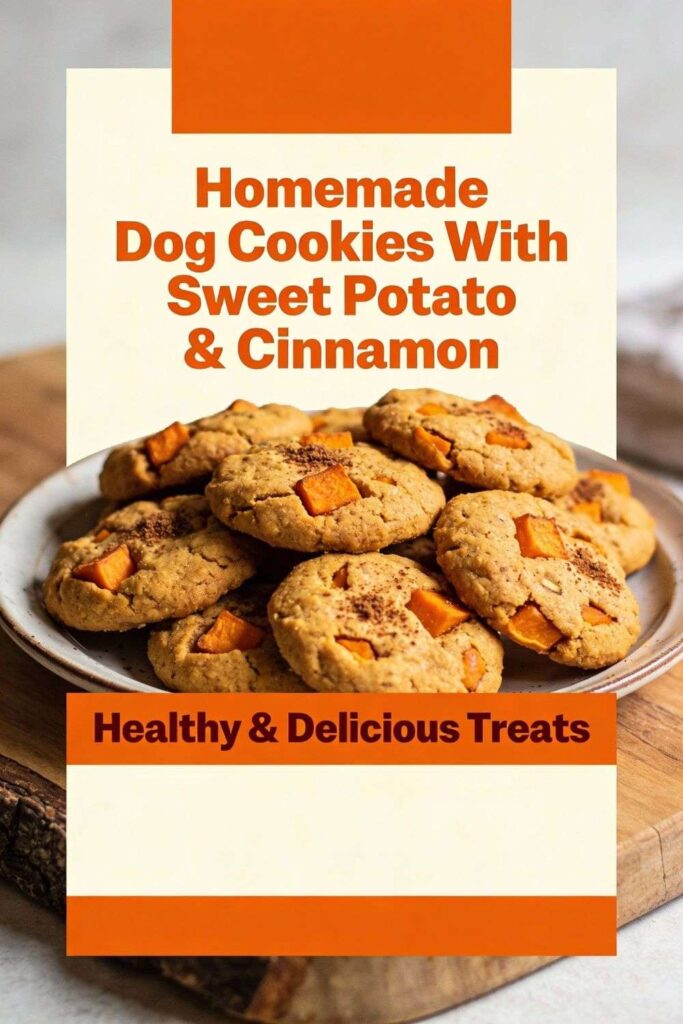 Homemade Dog Cookies With Sweet Potato Cinnamon pin 1