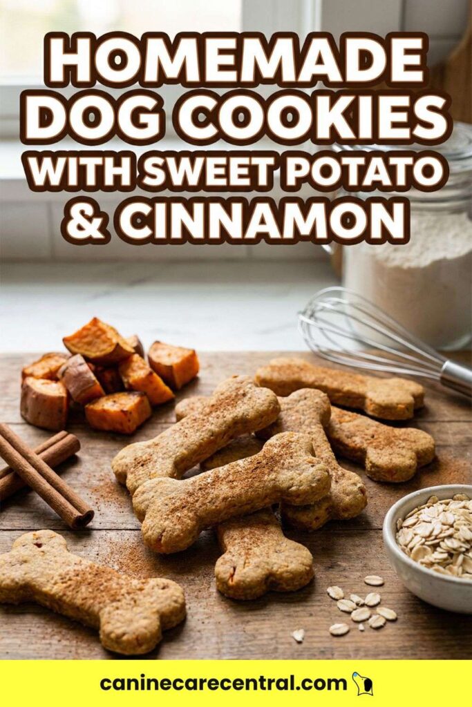 Homemade Dog Cookies With Sweet Potato Cinnamon pin 2