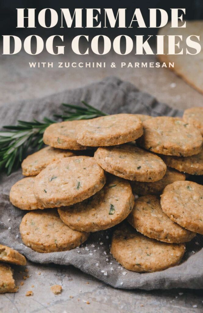 Homemade Dog Cookies With Zucchini Parmesan pin 1