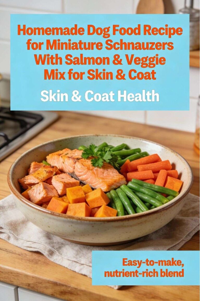 Picture of Homemade Dog Food Recipe for Miniature Schnauzers With Salmon & Veggie ...