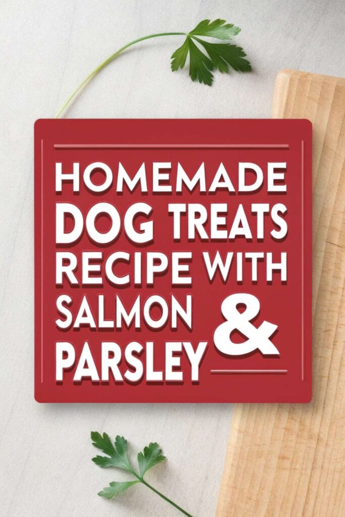 Homemade Dog Treats Recipe With Salmon Parsley pin 1