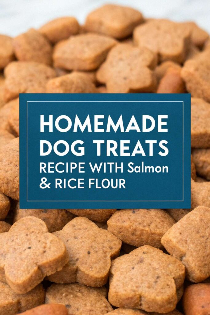 Homemade Dog Treats Recipe With Salmon Rice Flour pin 1