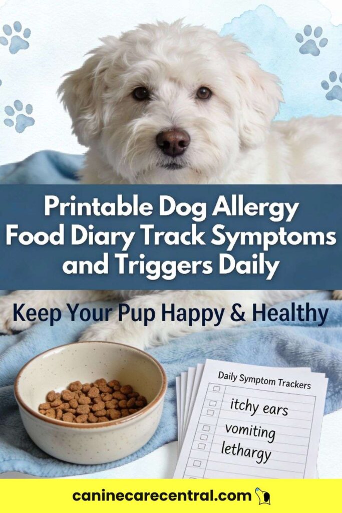 Printable Dog Allergy Food Diary Track Symptoms and Triggers Daily ...
