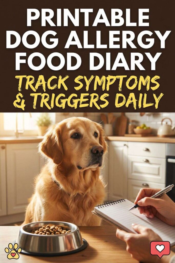 Printable Dog Allergy Food Diary Track Symptoms and Triggers Daily ...