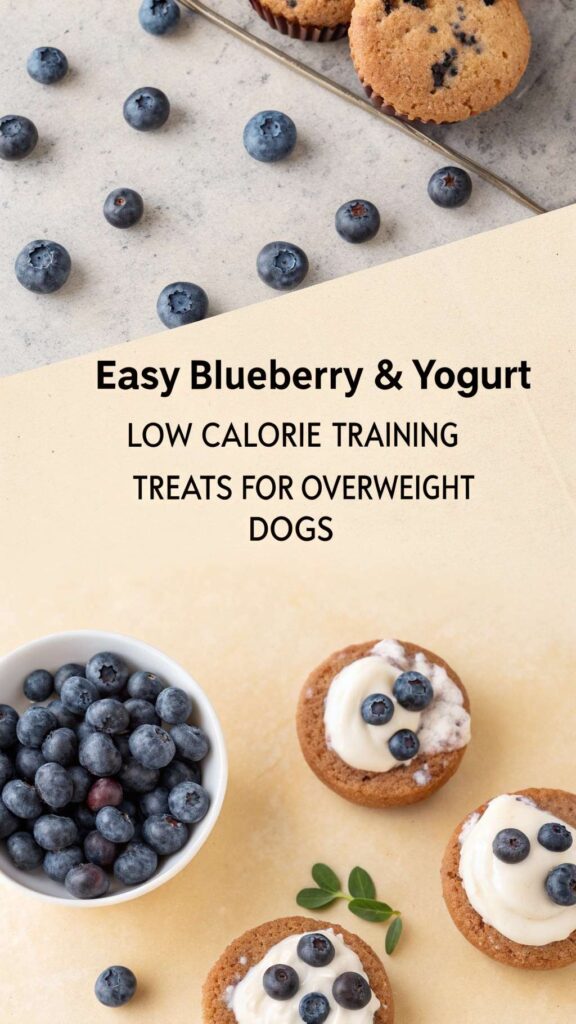 Blueberry Yogurt Low Calorie Training Dog Treats For Overweight Dogs pin 1