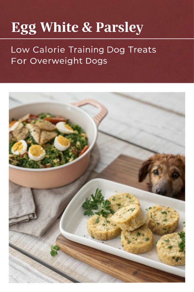 Egg White Parsley Low Calorie Training Dog Treats For Overweight Dogs pin1