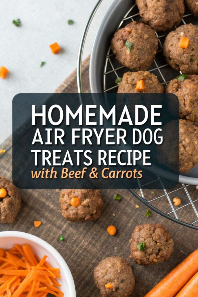 Homemade Air Fryer Dog Treats Recipe With Beef Carrots pin 2