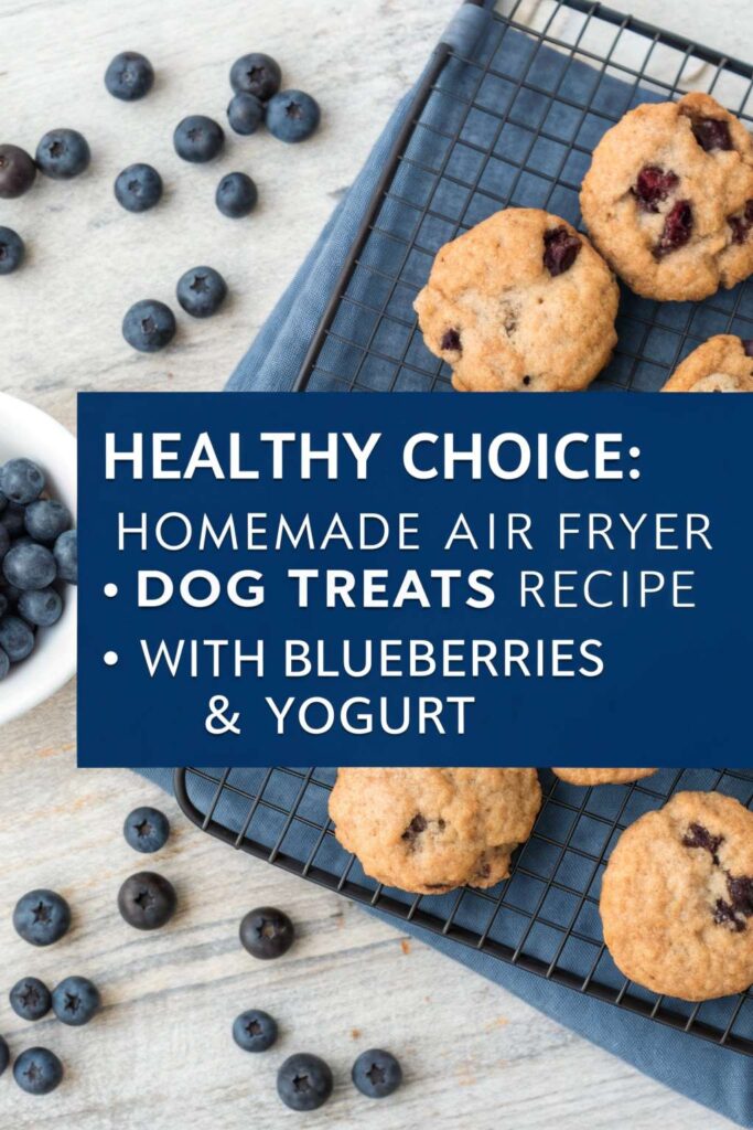 Homemade Air Fryer Dog Treats Recipe With Blueberries Yogurt pin 2