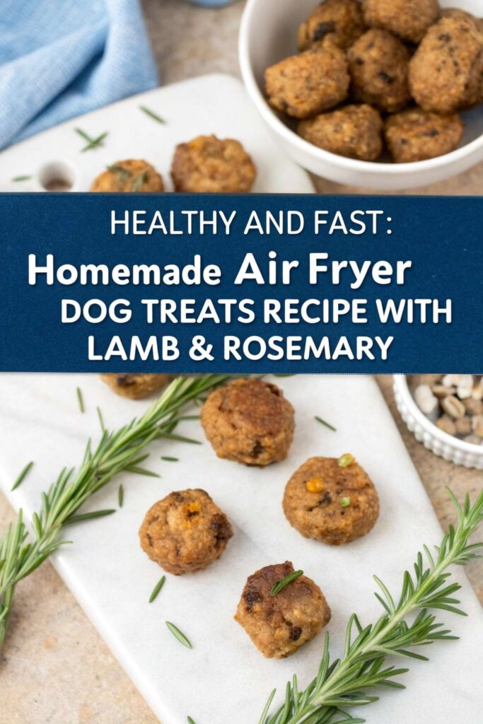 Homemade Air Fryer Dog Treats Recipe With Lamb Rosemary pin 2