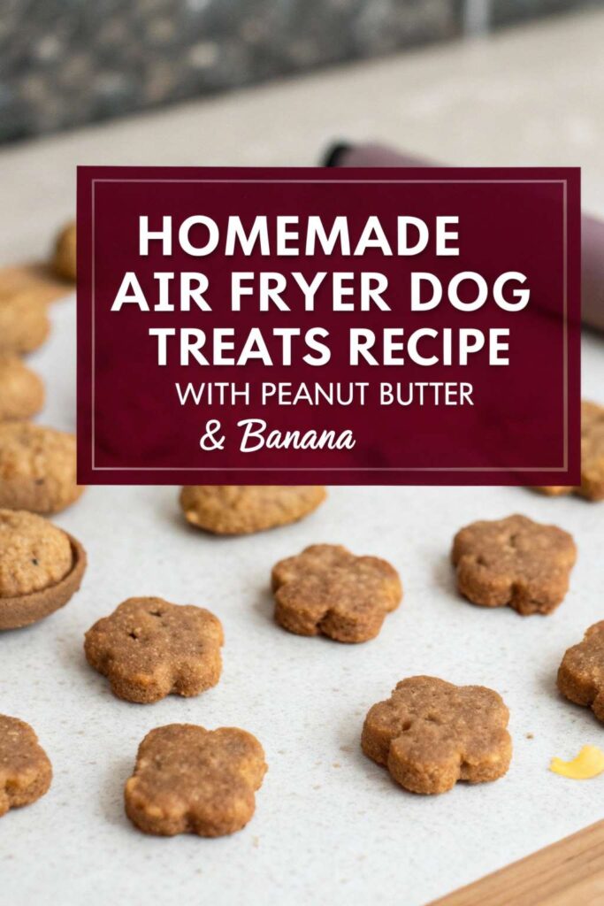 Homemade Air Fryer Dog Treats Recipe With Peanut Butter Banana pin 1