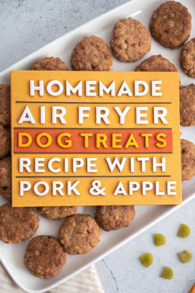 Homemade Air Fryer Dog Treats Recipe With Pork Apple pin 1