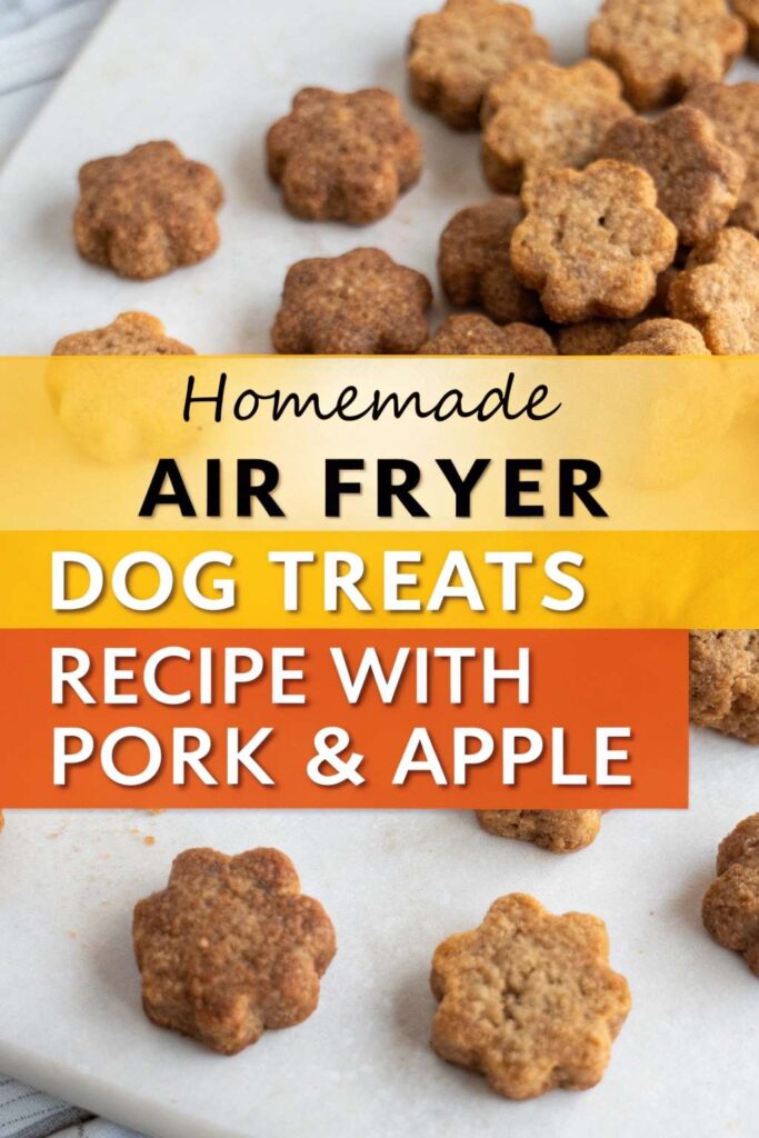 Homemade Air Fryer Dog Treats Recipe With Pork Apple pin 2