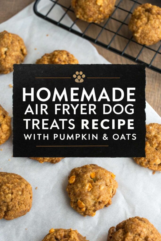 Homemade Air Fryer Dog Treats Recipe With Pumpkin Oats pin 1