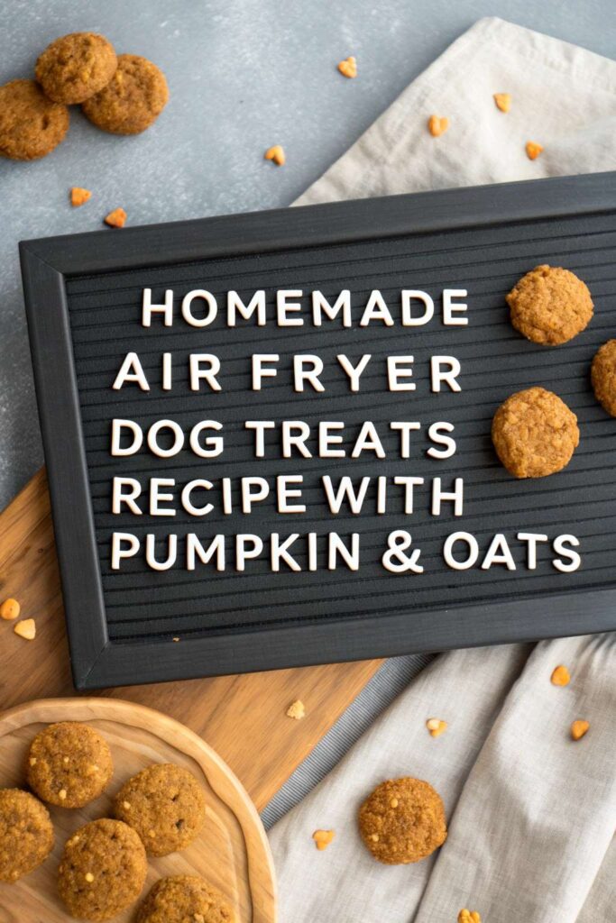 Homemade Air Fryer Dog Treats Recipe With Pumpkin Oats pin 2