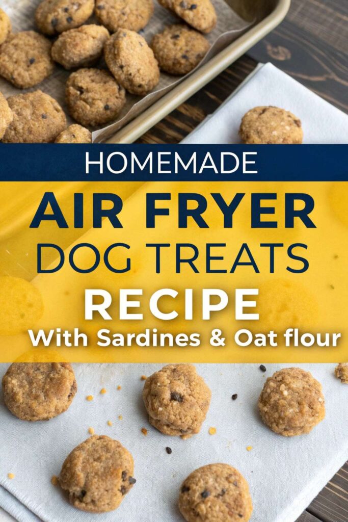 Homemade Air Fryer Dog Treats Recipe With Sardines Oat Flour pin 2
