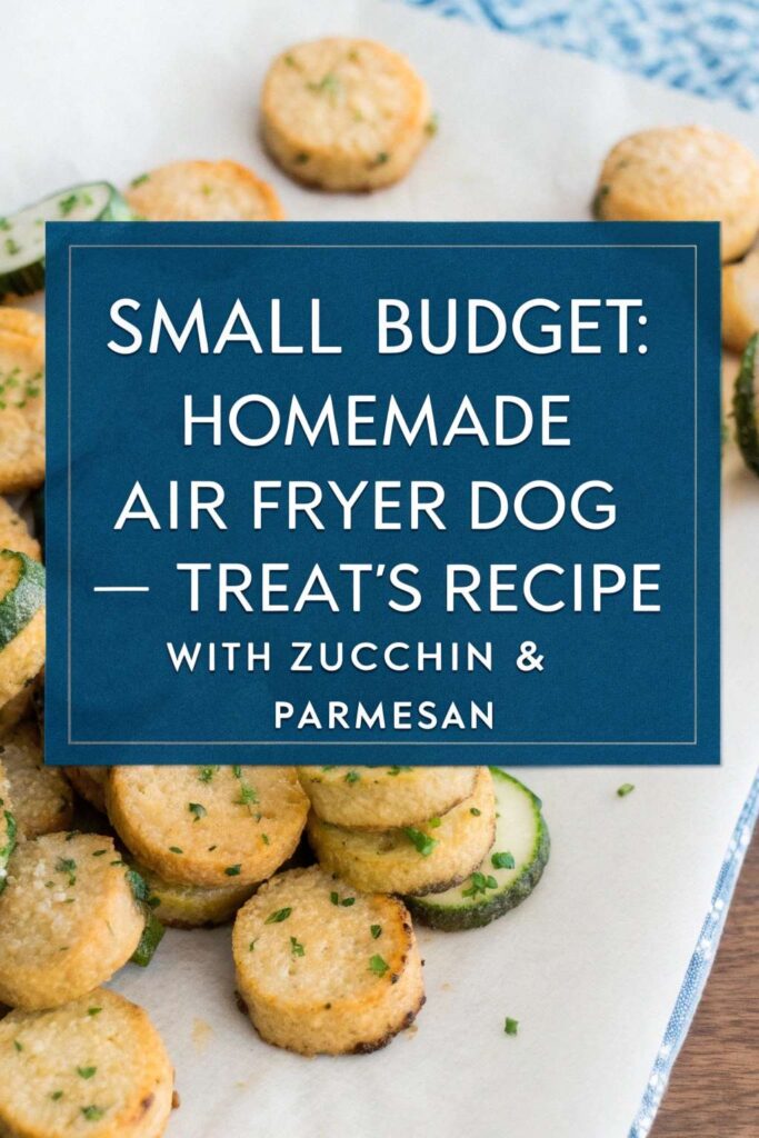 Homemade Air Fryer Dog Treats Recipe With Zucchini Parmesan pin 1
