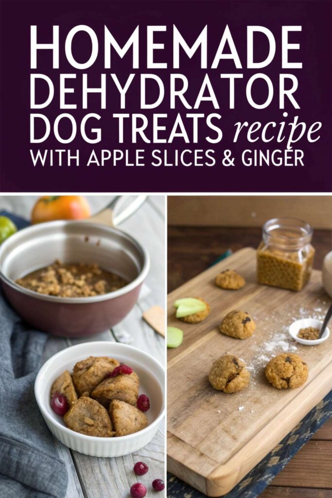 Homemade Dehydrator Dog Treats Recipe With Apple Slices Ginger pin 2